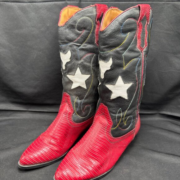 Vintage The Leather Collection Longhorn Western Cowgirl Boots Size 6.5 - Picture 2 of 9